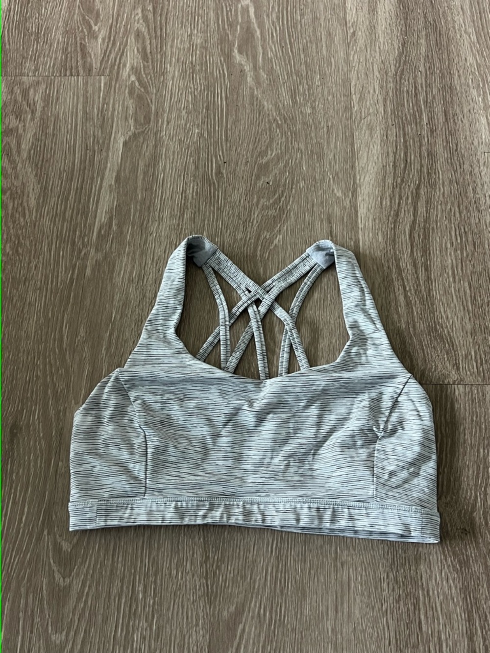 Lulu Lemon Women's Light Gray Pattern Strappy Sports Bra